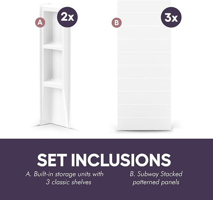 White Acrylic Tub Wall Surround 32"x 60"x 58" - Image 5