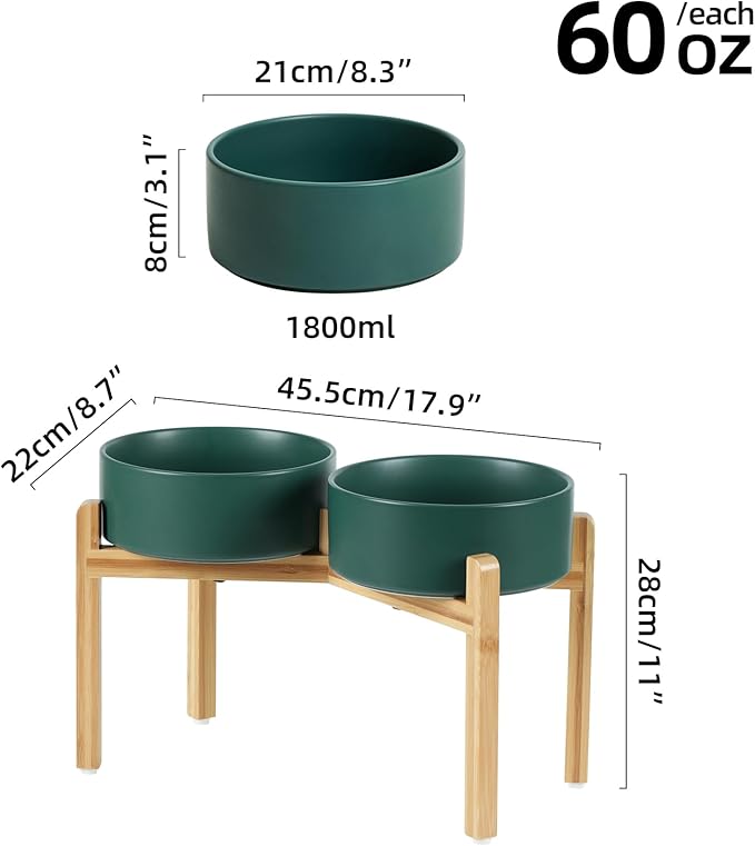 Ceramic Raised Double Bowls Set - Image 2