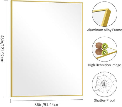 36x48inch Bathroom Mirror, Large Rectangular Wall Mirrors - Image 4