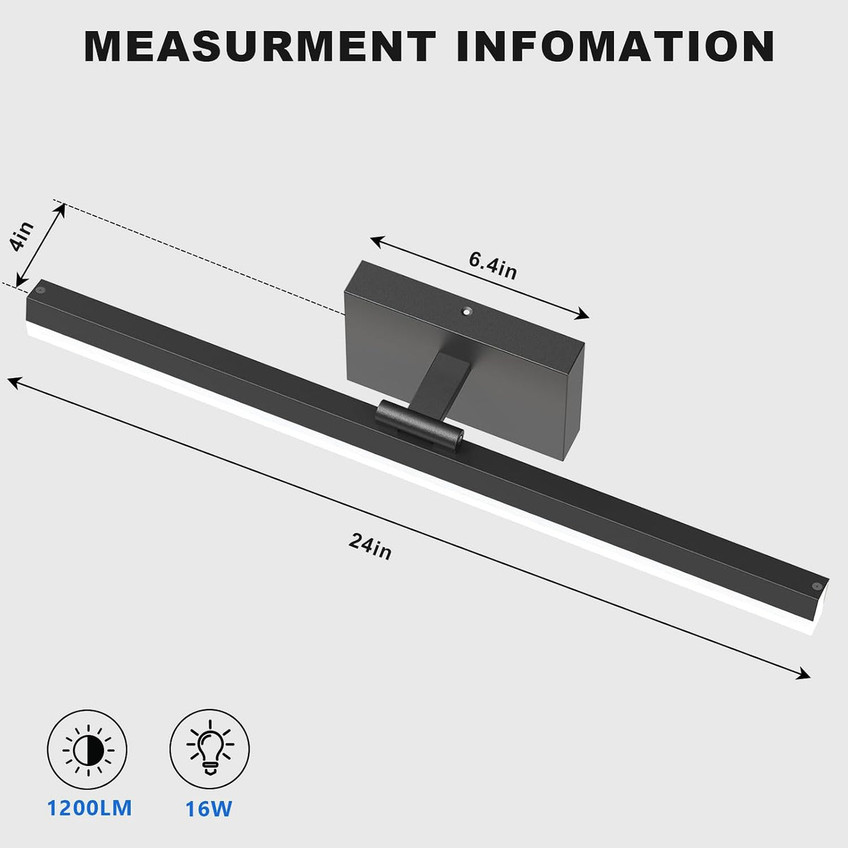 izorro modern bathroom vanity light 24 inch, rotatable, package contents