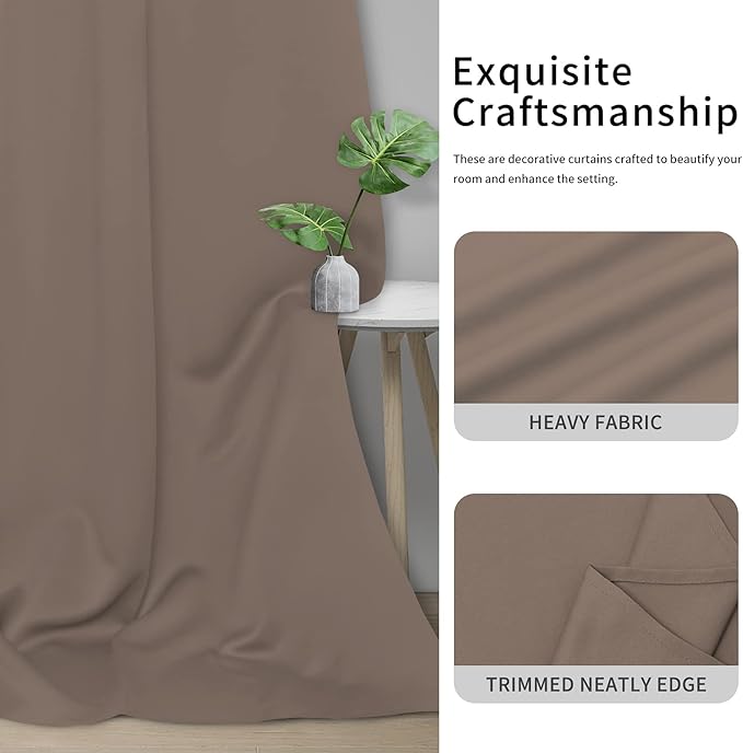 Easy-Going Blackout Curtains for Bedroom, Solid Thermal Insulated Grommet and - Image 5