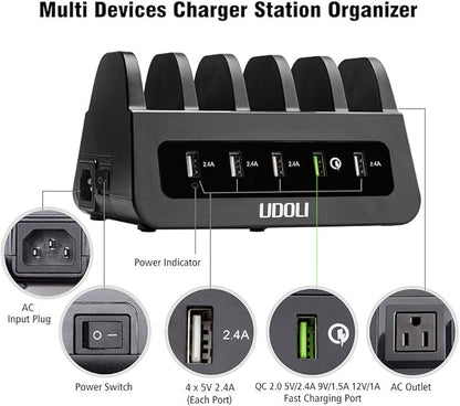 UDOLI 5 USB Ports Charging Station Organizer - Image 4