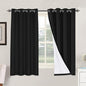 H.VERSAILTEX Linen Blackout Curtains 63 Inches Long 100% Blackout Thermal by HVERSAILTEX