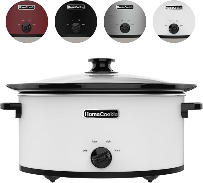 HOMECOOKIN 6 Quart Slow Cooker Oval Manual Pot Food Warmer - Image 7