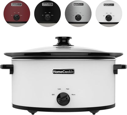 HOMECOOKIN 6 Quart Slow Cooker Oval Manual Pot Food Warmer - Image 7