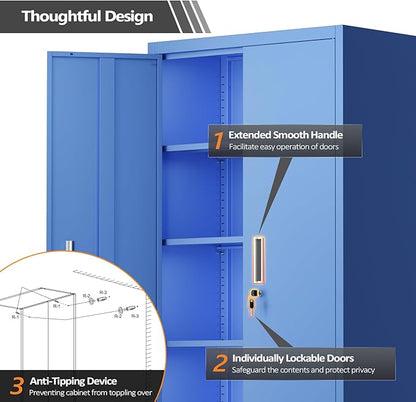 VINGLI Rolling Metal Storage Cabinet - Image 7