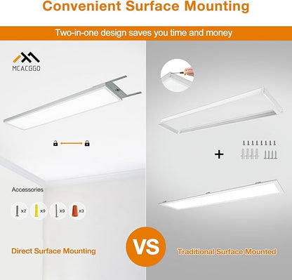 Mcacggo 12-Pack 1x4 LED Flat Panel Light Surface Mount, 3000K/4000K/5000K - Image 2