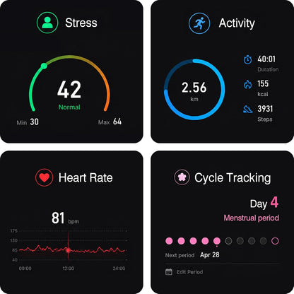 screenless fitness tracker for men women, for ios shown in use