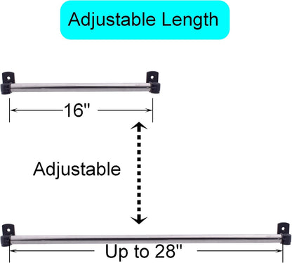 YYST Type A 16" to 28" Swivel End Curtain Sash Rod for Top & Bottom Doors & Sidelights Window Petite Café Sidelight W Screws (black-4)