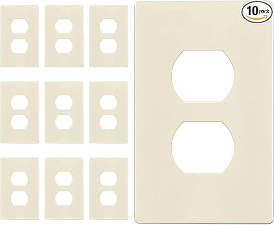 ENERLITES Duplex Outlet Receptacle Cover, Screwless Wall Plate, Standard Size by Enerlites