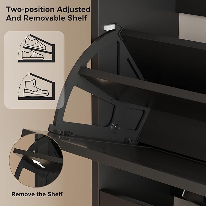 EOYUTLLY Shoe Cabinet Storage for Entryway, Narrow Shoe Rack - Image 5