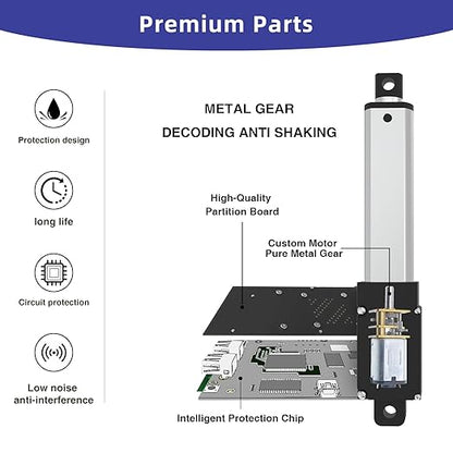 1 Inch 9lbs Mini Stroke 12V Electric Linear Actuator 0.6"/sec Linear Motion - Image 5