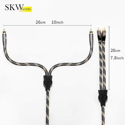 SKW RCA Y Splitter Cable 1 Male to 2 Male Subwoofer Cord, BG Series Ultra-high - Image 4