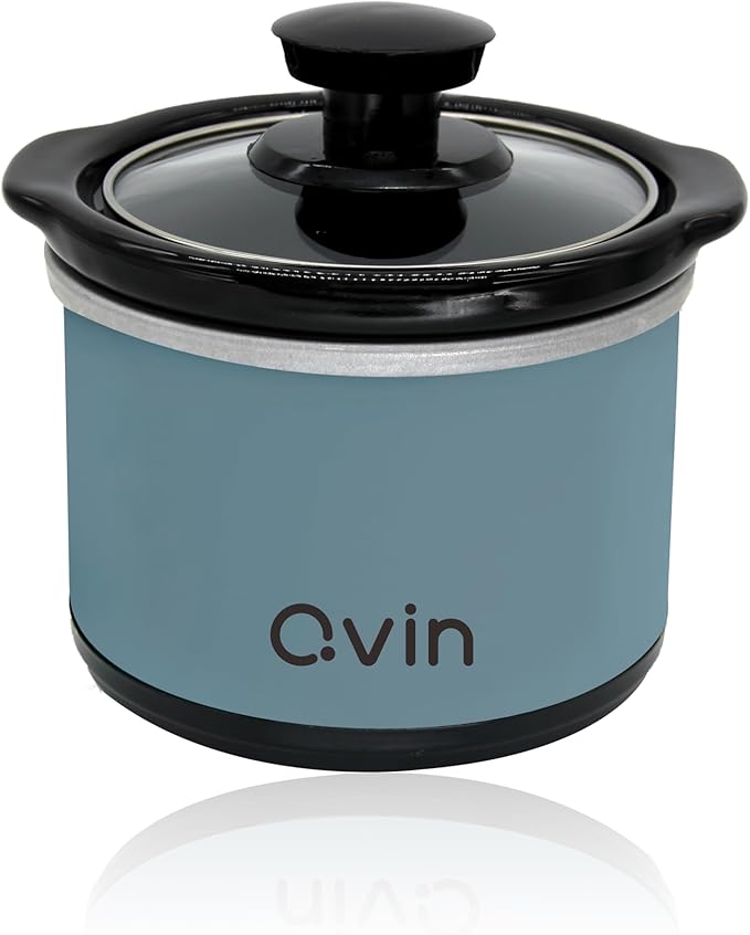 0.65-qt mini Round Slow Cooker, Fondue Melting Pot Warmer by QVIN
