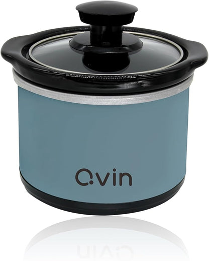 0.65-qt mini Round Slow Cooker, Fondue Melting Pot Warmer by QVIN
