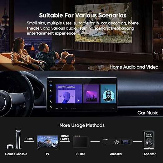 SMSL PS100 Digital to Analog Audio Converter, USB/Optical/Coaxial/HDMI ARC to - Image 5