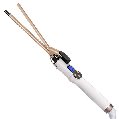 9mm Curling Iron Professional, 3/8 Inch Ceramic Tourmaline Curl Wand Barrel by Hoson
