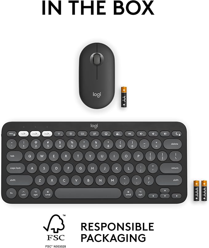 Logitech Pebble 2 Combo for Mac, Wireless Keyboard and Mouse, Quiet and Portable - Image 10