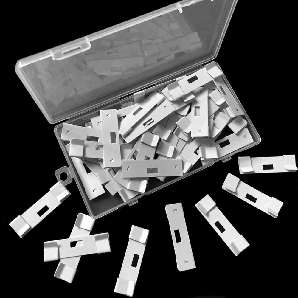 Vertical Blind Repair Vane Savers, Metal Vertical Blind Repair Tabs for Vertical Blinds Replacement Slats, White (12)