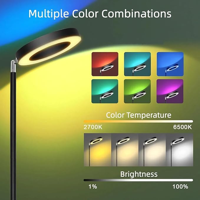 42W Dual-Sided Floor Lamp, RGB Color Changing LED Standing Lamp - Image 8