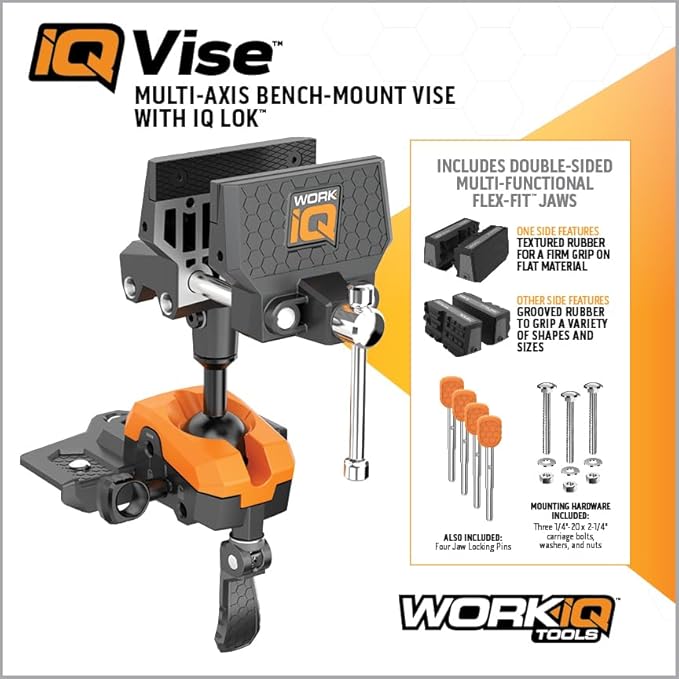 360° Rotating Bench Vise with 5" Jaw Pads - Image 7