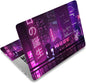 Laptop Skin Sticker Decal, Waterproof Removable, Neon Purple Sign City by ToLuLu
