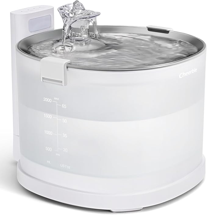 Cheerble Pumpless Cat Water Elfin Fountain, Wireless Pet Fountain Battery by CheerblePet
