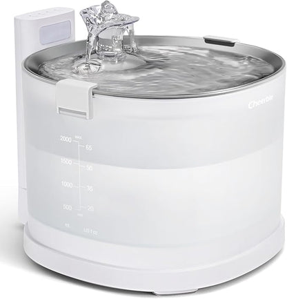 Cheerble Pumpless Cat Water Elfin Fountain, Wireless Pet Fountain Battery by CheerblePet
