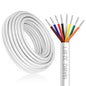 18 Gauge 8 Conductor Electrical Wire, 32.8FT White Stranded Low Voltage 18/8 by DEKIEVALE