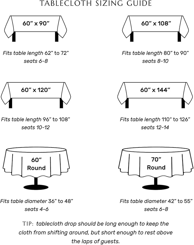 Solino Home Linen Tablecloth for Rectangle Tables 60 x 120 Inch - Classic Hem...