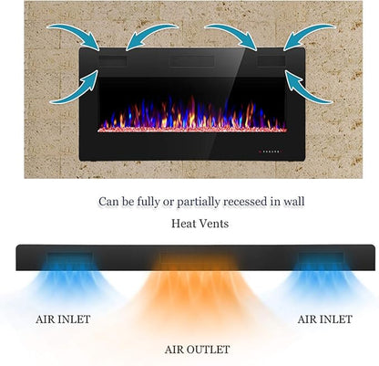 R.W.FLAME 36 inch Recessed and Wall Mounted Electric Fireplace, Ultra Thin ad - Image 3