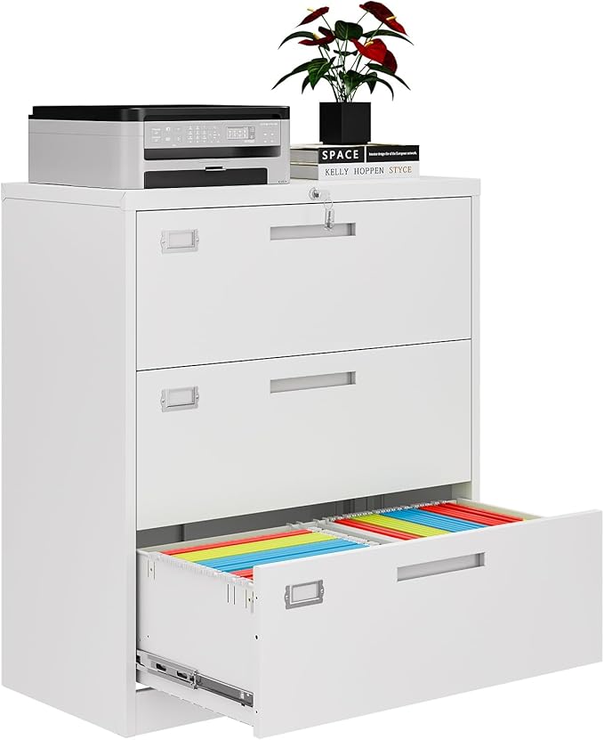 3 Drawer File Cabinets for Home Office, Metal Filing Cabinet by AFAIF