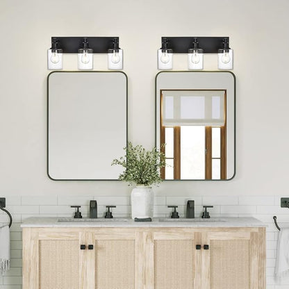 TODOLUZ Industrial Wall Sconce Lighting in Matte Black Finish, 3-Light Bathroom - Image 6