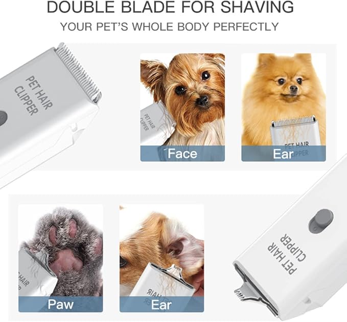 Feet Hair Trimmer, Dog Clippers, Quiet Washable USB Rechargeable Cordless Dog - Image 2