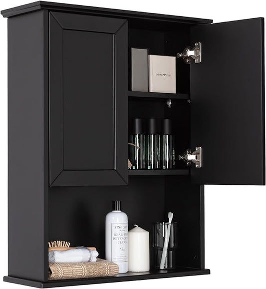 Black Bathroom Wall Cabinet 23x29 inch Wooden Bathroom Medicine Cabinet by VANIRROR