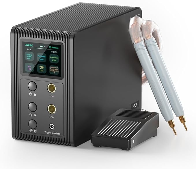 Battery Spot Welder, AWithZ 21.8 KW Capacitor Spot Welder, 2-in-1 Automatic & by AWithZ