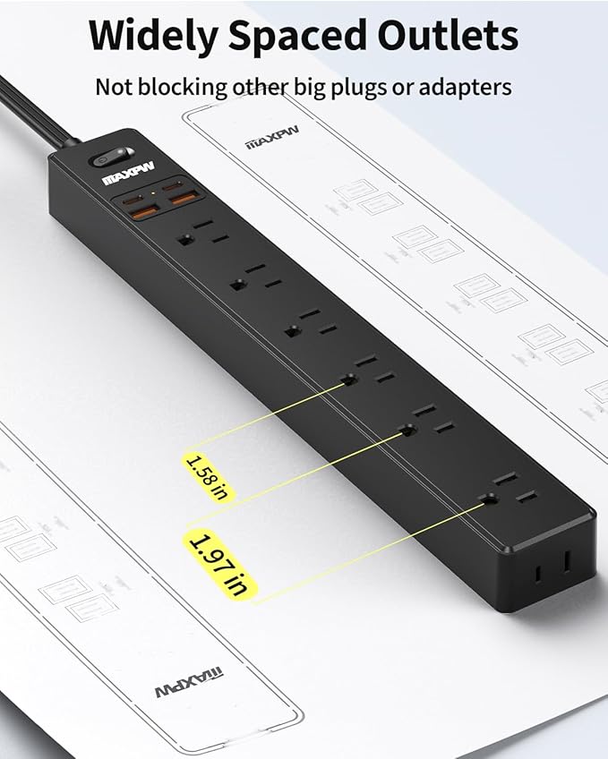 2 Pack Power Strip Surge Protector - Image 3