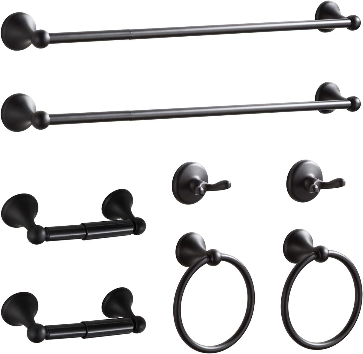 bgl bathroom hardware set matte black adjustable expandable, main product view
