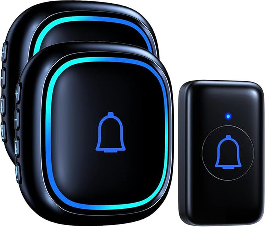 Wireless Doorbell Kits with 2 Receivers IP66 Waterproof 1000ft Range Door Bell by LetsWill
