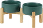 Ceramic Raised Double Bowls Set by Havniva