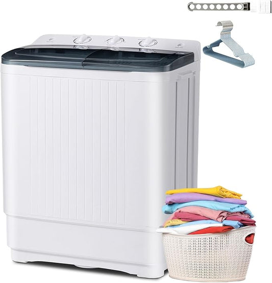 32 lbs Compact Mini Twin Tub Washing Machine by Erivess