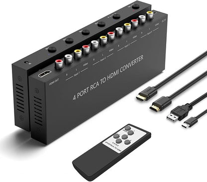 4 AV to HDMI RCA to HDMI Converter 1080P/720P 4 Way RCA Composite CVBS AV by Arector
