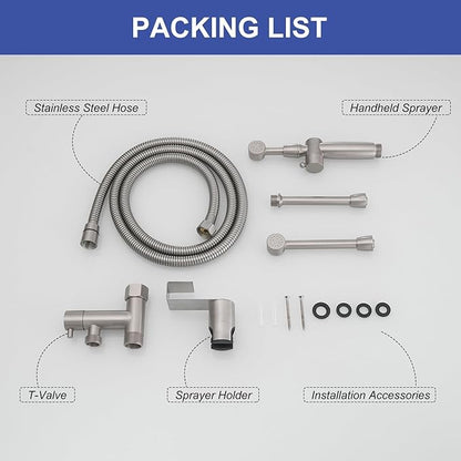 Brushed Nickel Handheld Bidet Sprayer Attachment - Image 5