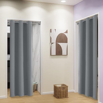 DUALIFE Grey Room Darkening Curtains & Drapes - Image 2