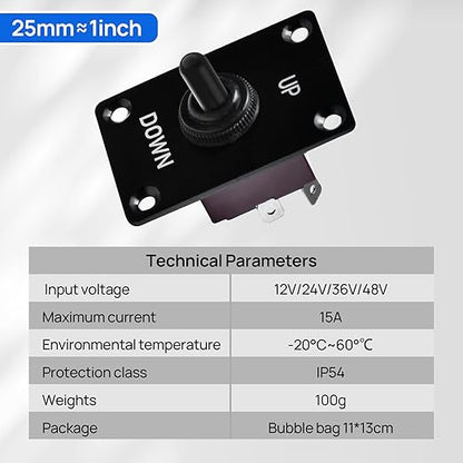 ECO-WORTHY 12V 30A DPDT Waterproof Latching Reverse Polarity Toggle Switch - Image 7