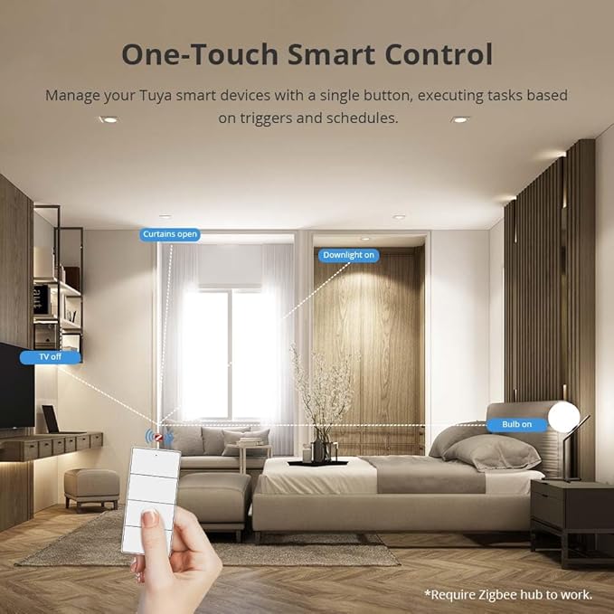Wireless Zigbee Smart Button, 4-Way Remote Control Button Switch - Image 4