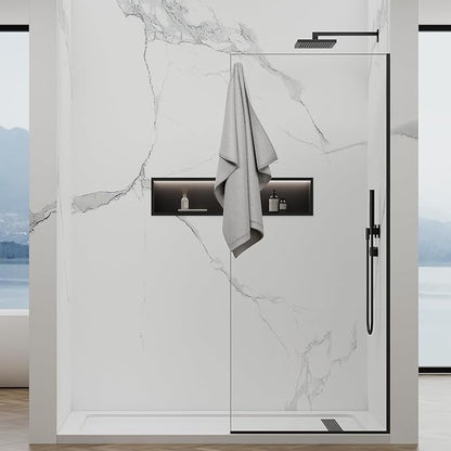 Shower Screen, 3/8" Tempered Glass, Shower Wall Panels, Fix Shower Glass Screen by YTSAHSTT