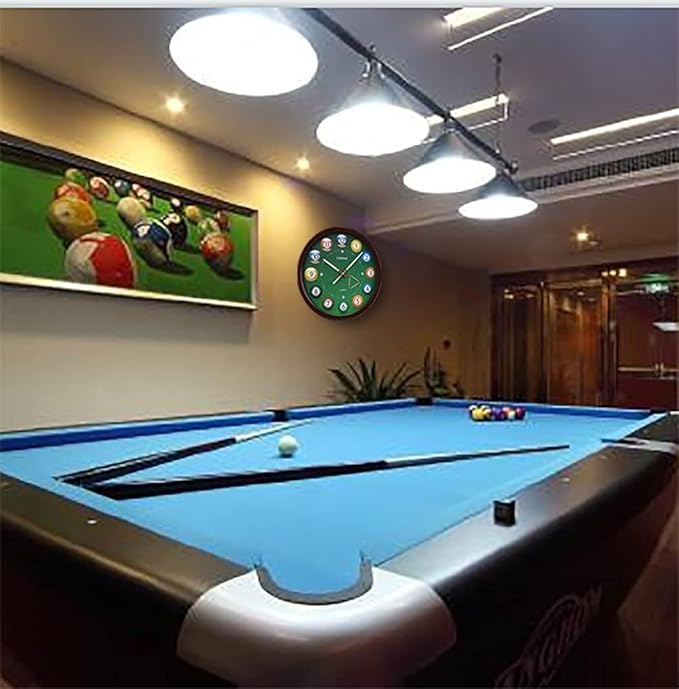 OSTAR Big Large Billiard Pool Ball Wall Clock, Battery Operated, Cue Hand - Image 2