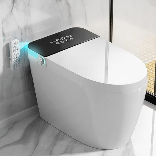 Smart Toilet with Bidet Built In with Warm Water Sprayer and Dryer, Foot Sensor by LoupusuoROMANCHAIR