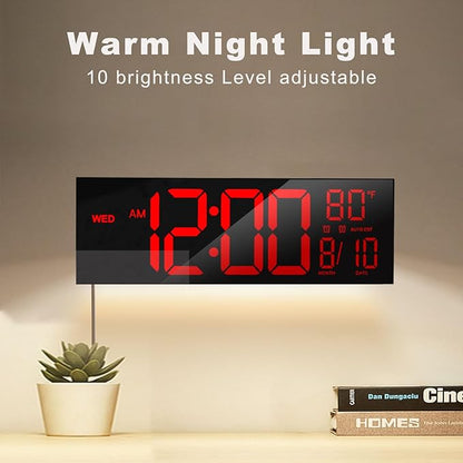 JALL 16" Large Digital Wall Mount Clock, Count Down Timer, Big LED, Temperature - Image 7
